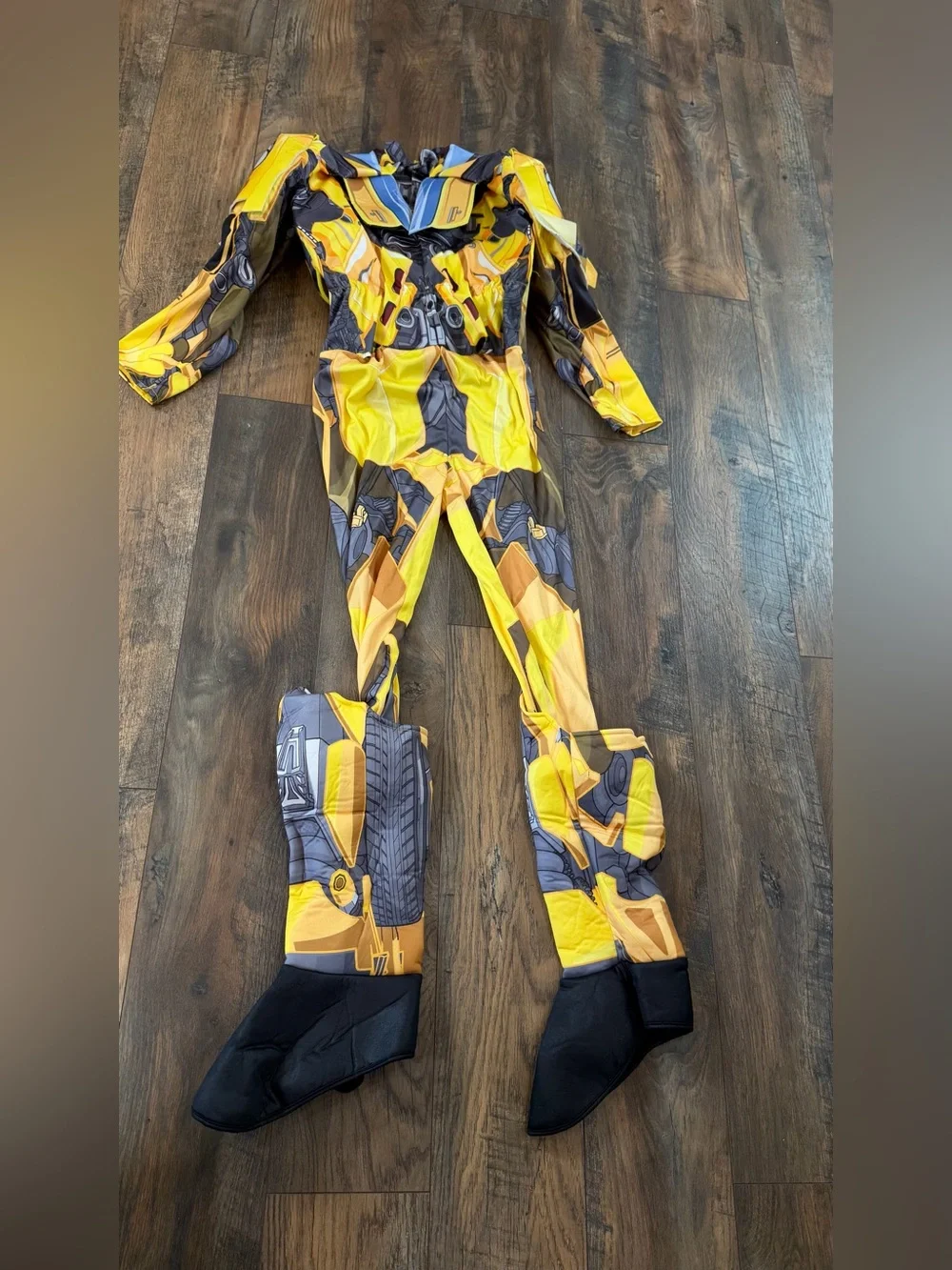 Transformers Costume Boys Large 10-12 Yellow Bumblebee Mask And Suit, Halloween